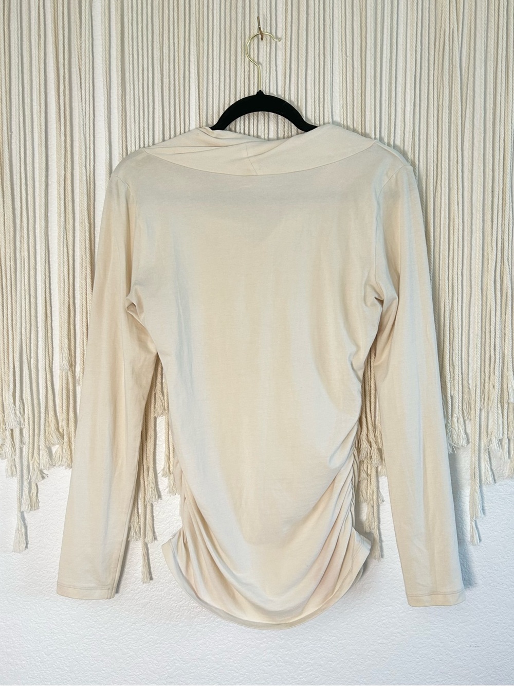 CAbi Elegant Twisted Neck Long Sleeve Top in Cream - Picture 8 of 11